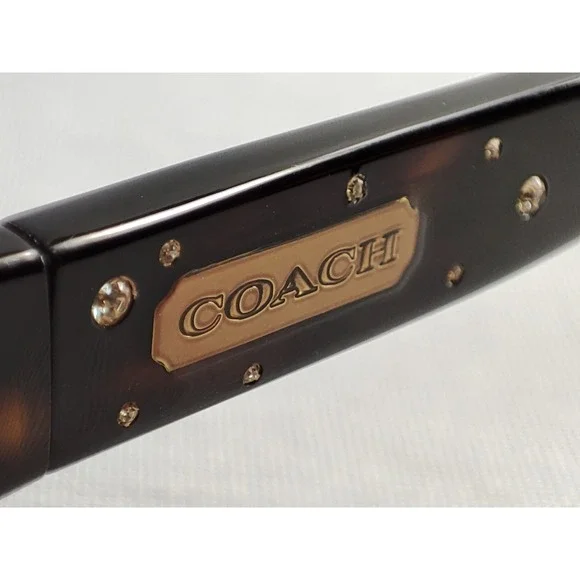 Coach Chelsea S426 Tortoise Brown Sunglasses Crystal Inset Temples Case Cloth - Picture 7 of 13